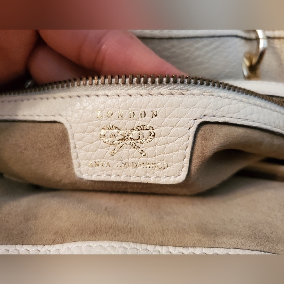 Vintage Anya Hindmarch Signature Striped bucket bag with metal foxhead handles - Picture 15 of 16